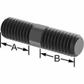 Bsc Preferred Black-Oxide ST Threaded on Both Ends Stud 3/8-16 Thread Size 1-1/2Long 5/8 and 5/8Long Threads 91025A630